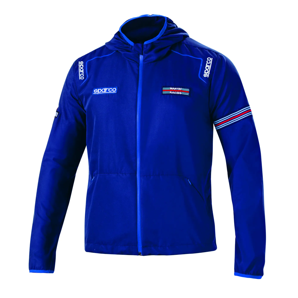 Sparco Martini Racing windstopper 3 Detail van de Martini Racing-logo's op het Sparco windjack