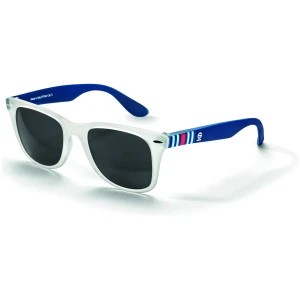 Martini Racing zonnebril van Sparco met blauwe pootjes en iridium glazen