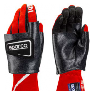 Sparco Meca overhandschoenen in zwart met siliconen inzetstukken