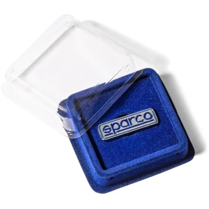 Sparco metalen badge, geëmailleerd met speld en opbergdoosje