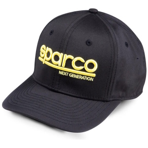 Next Generation kinderpet van Sparco in zwart met 3D-logo