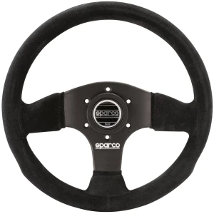 Sparco P300 race stuur van 300 mm in zwart suède met platte schotel