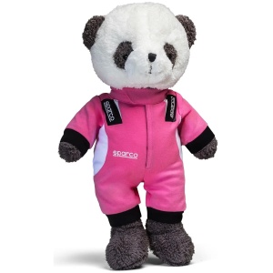 Sparco Panda knuffel Luigi in blauwe raceoverall