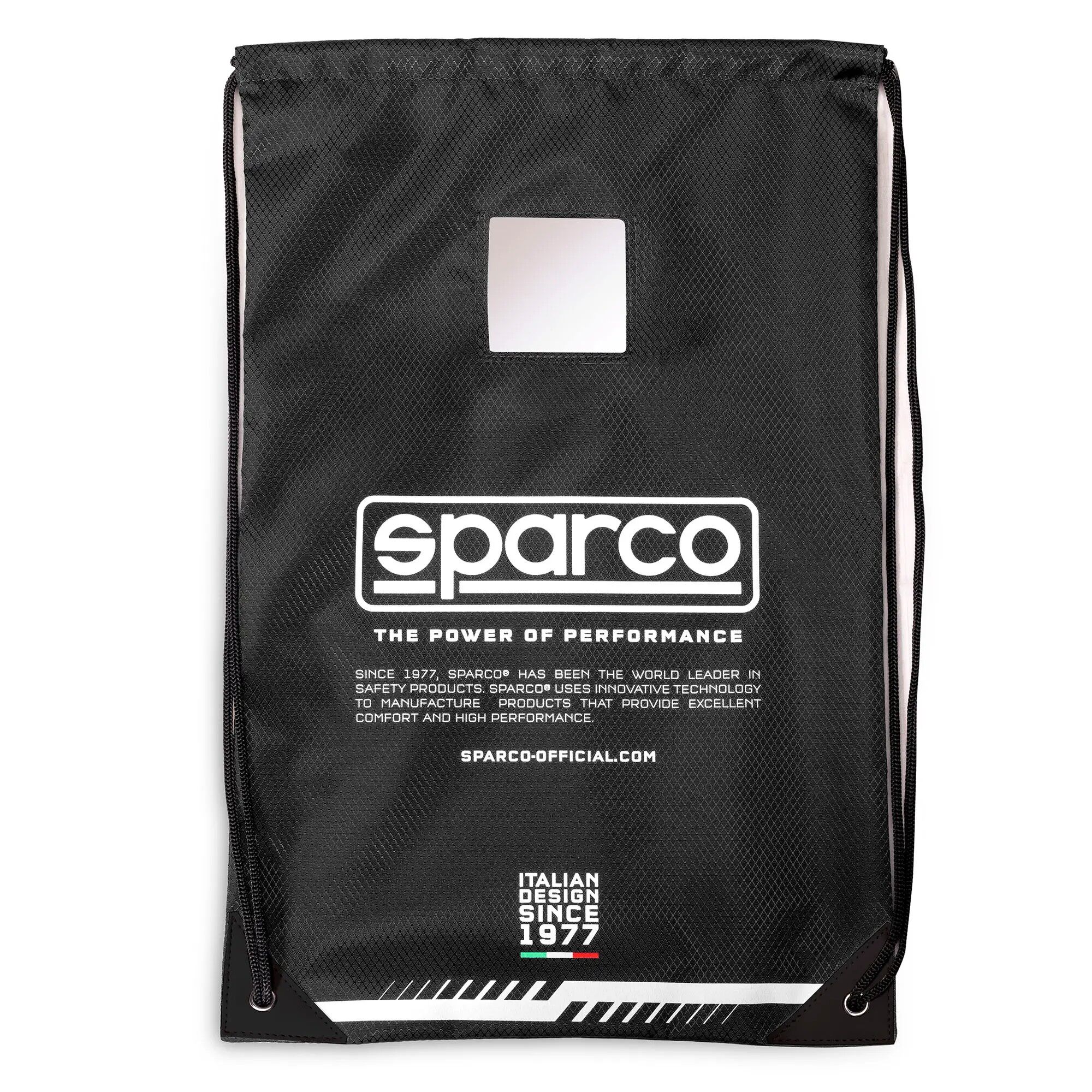 Sparco Payoff shoe bag 3 Achterzijde van de zwarte Payoff schoenentas