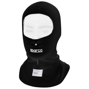 Sparco Pista balaclava in wit met microfoonhouder en kabeldoorvoer