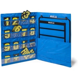 Sparco pitbord kit met aluminium frame, cijfers 0 tot 9 en draagtas
