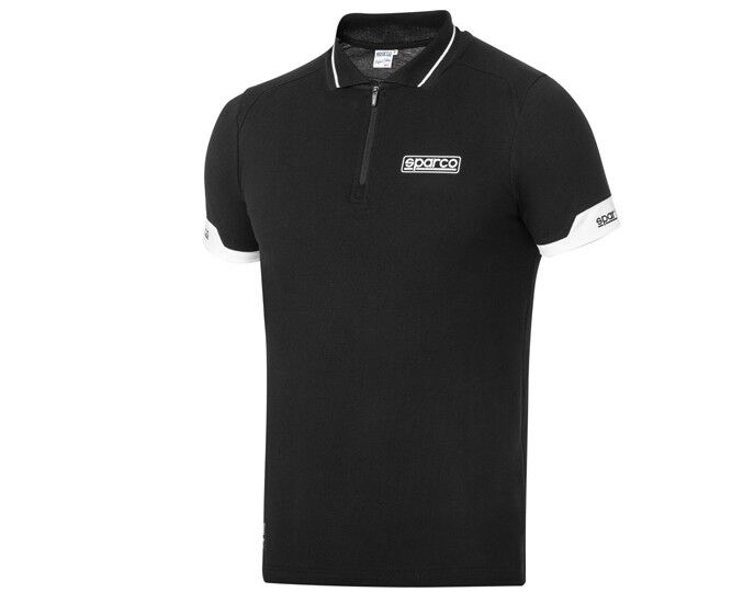 Polo zippé Sparco homme 1 Sparco Polo Zip heren in zwart met gecoate rits