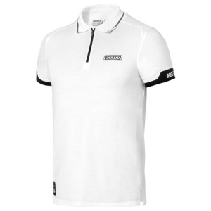 Sparco Polo Zip heren in zwart met gecoate rits