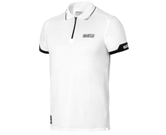 Polo zippé Sparco homme 2 Witte technische polo met rits en Sparco-print