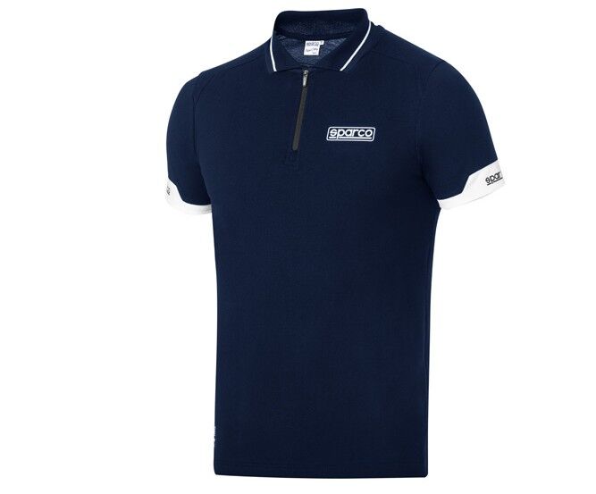 Polo zippé Sparco homme 3 Blauwe polo van polyamide en elastaan van Sparco