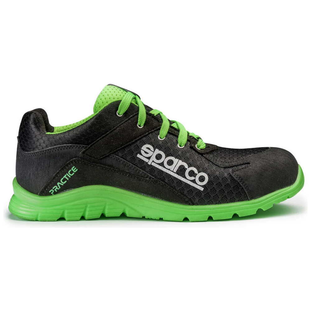 Sparco Practice veiligheidsschoen met Run Flex zool, zwart met fluo groen