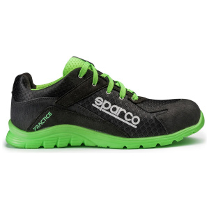 Sparco Practice veiligheidsschoen met Run Flex zool, zwart met fluo groen