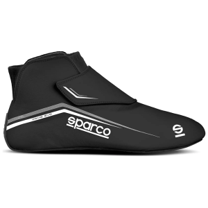 Sparco Prime Evo raceschoenen in zwart kangoeroeleer met veterloze riemsluiting