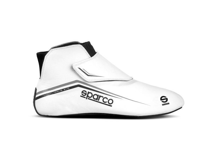 Sparco Prime Evo FIA racing shoes 4 Witte Sparco Prime Evo met stretch-jacquard tong