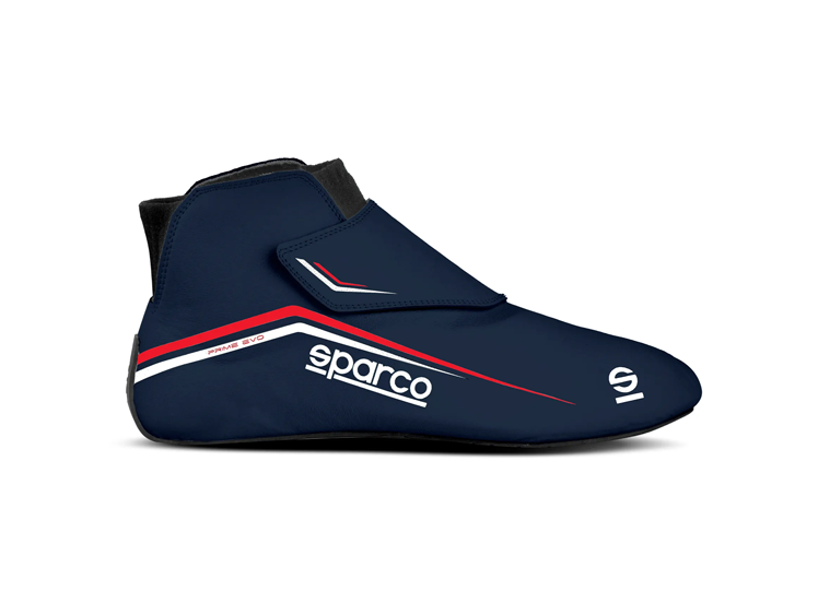 Sparco Prime Evo FIA racing shoes 5 Prime Evo van Sparco in marineblauw en rood, zijaanzicht