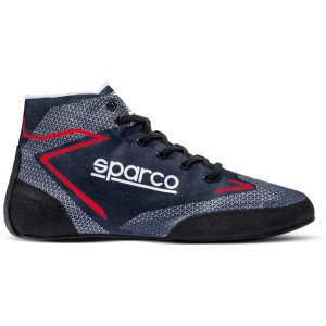 Sparco Prime Extreme raceschoenen in marineblauw en rood met externe veters
