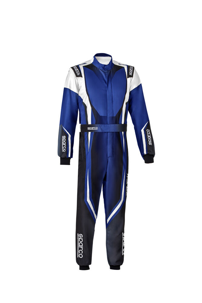 Sparco Prime-K Advanced kartoverall 4 Sparco Prime-K Advanced kartpak electric blauw met zwart, voorkant