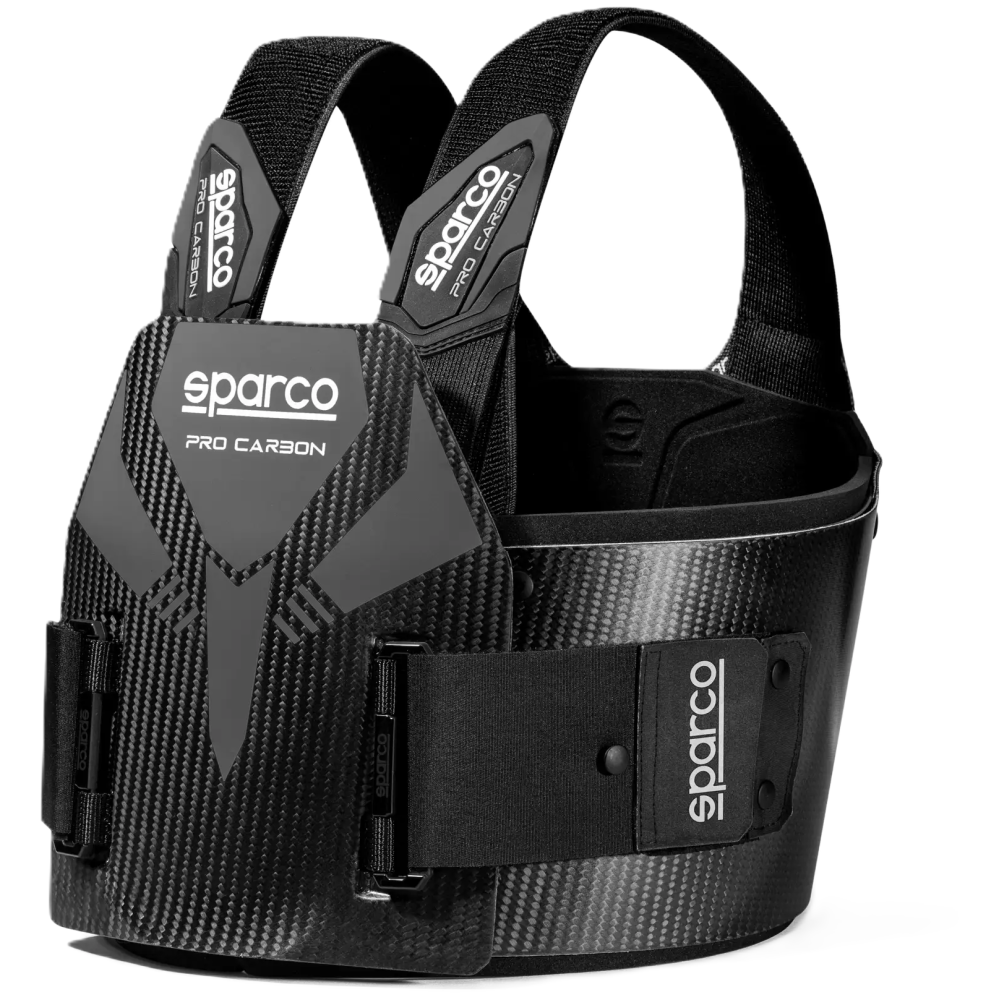 Sparco Pro-Carbon kart ribprotector FIA 8870-2018 in zwart