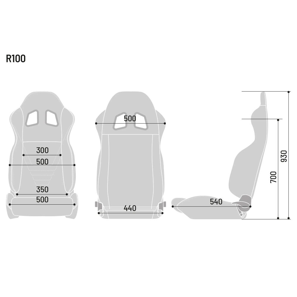 Sparco R100 Martini Racing sports seat 4 Achterkant van de Sparco R100 in Martini Racing uitvoering