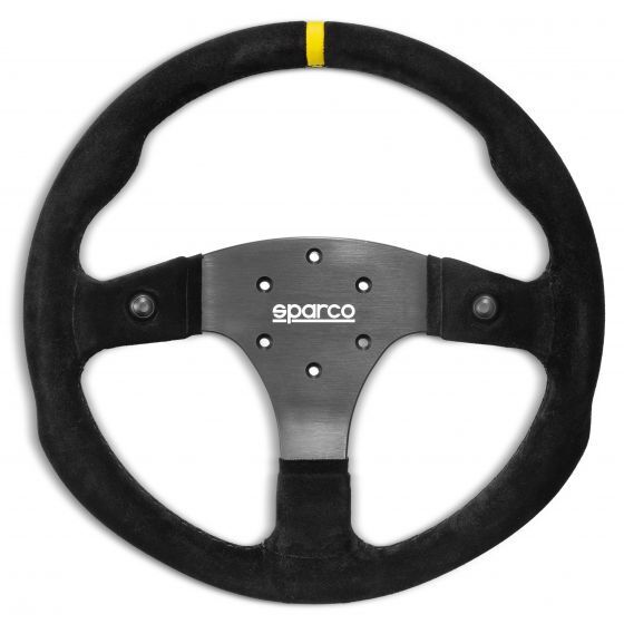 Volant de course Sparco R330 3 Sparco R330B suède stuur met stuurknoppen in de spaken