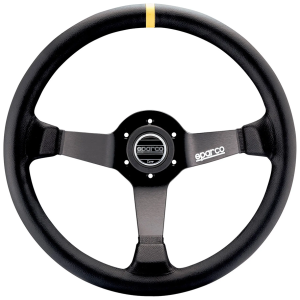 Sparco R345 race stuur met lederen grip en 3-spaaks halfschotel