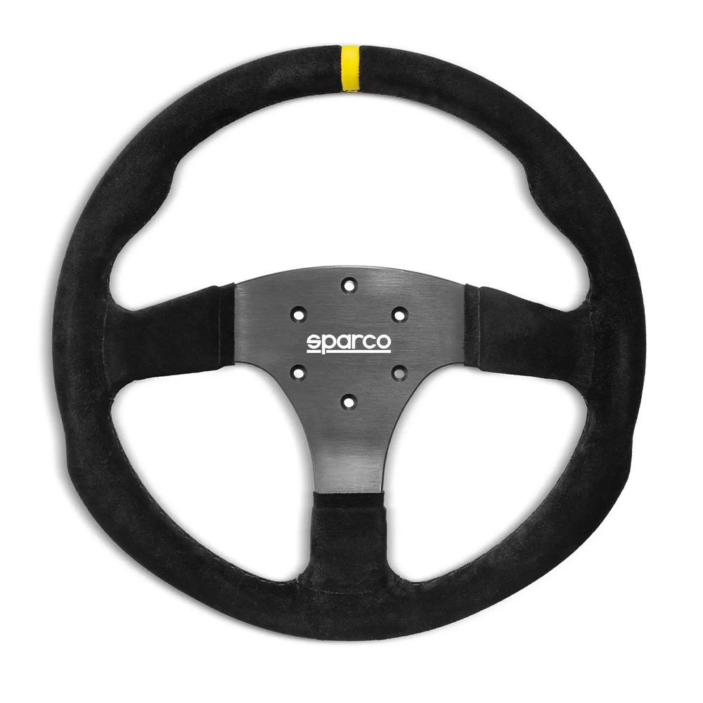 Sparco R350 racing steering wheel 1 Sparco R350 race stuur met suède rand en Sparco-logo