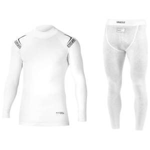 Witte Sparco RW-10 Shield onderkleding set met shirt en broek