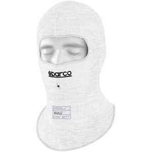 Sparco RW-10 Shield Pro balaclava in wit met naadloze voorkant