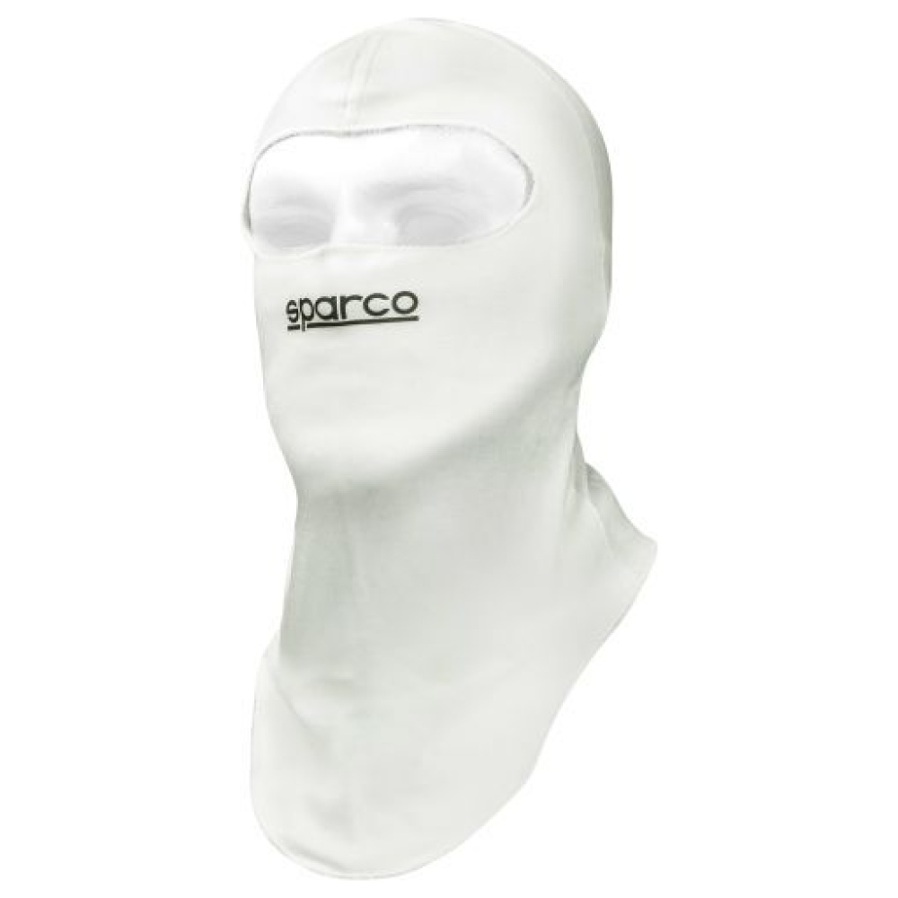Sparco RW-4 single layer balaclava in wit, enkellaags en niet FIA
