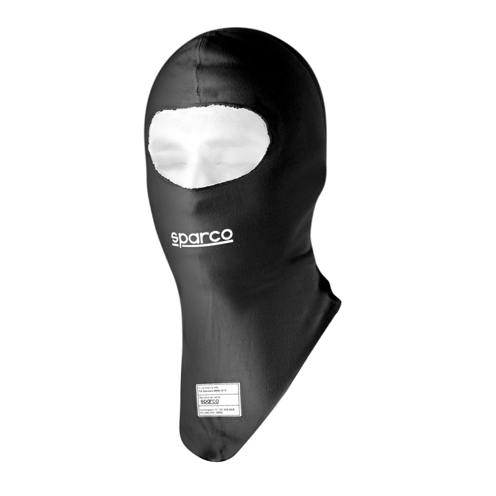Cagoule Sparco RW-7 Delta FIA 1 Sparco RW-7 Delta balaclava in zwart, FIA 8856-2018 en SFI 3.3