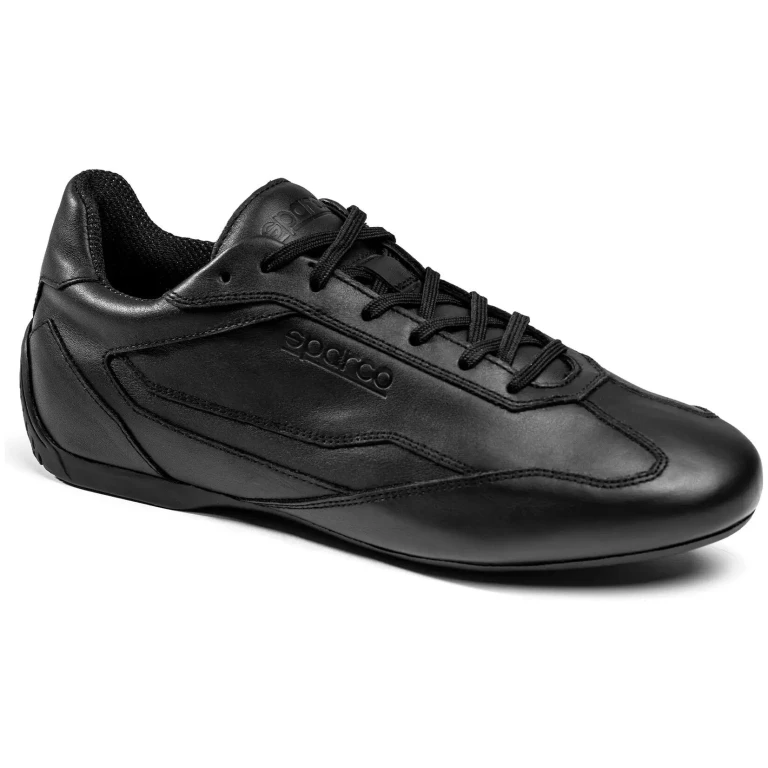 Sparco S-Drive Leather sneaker van glad zwart kalfsleer