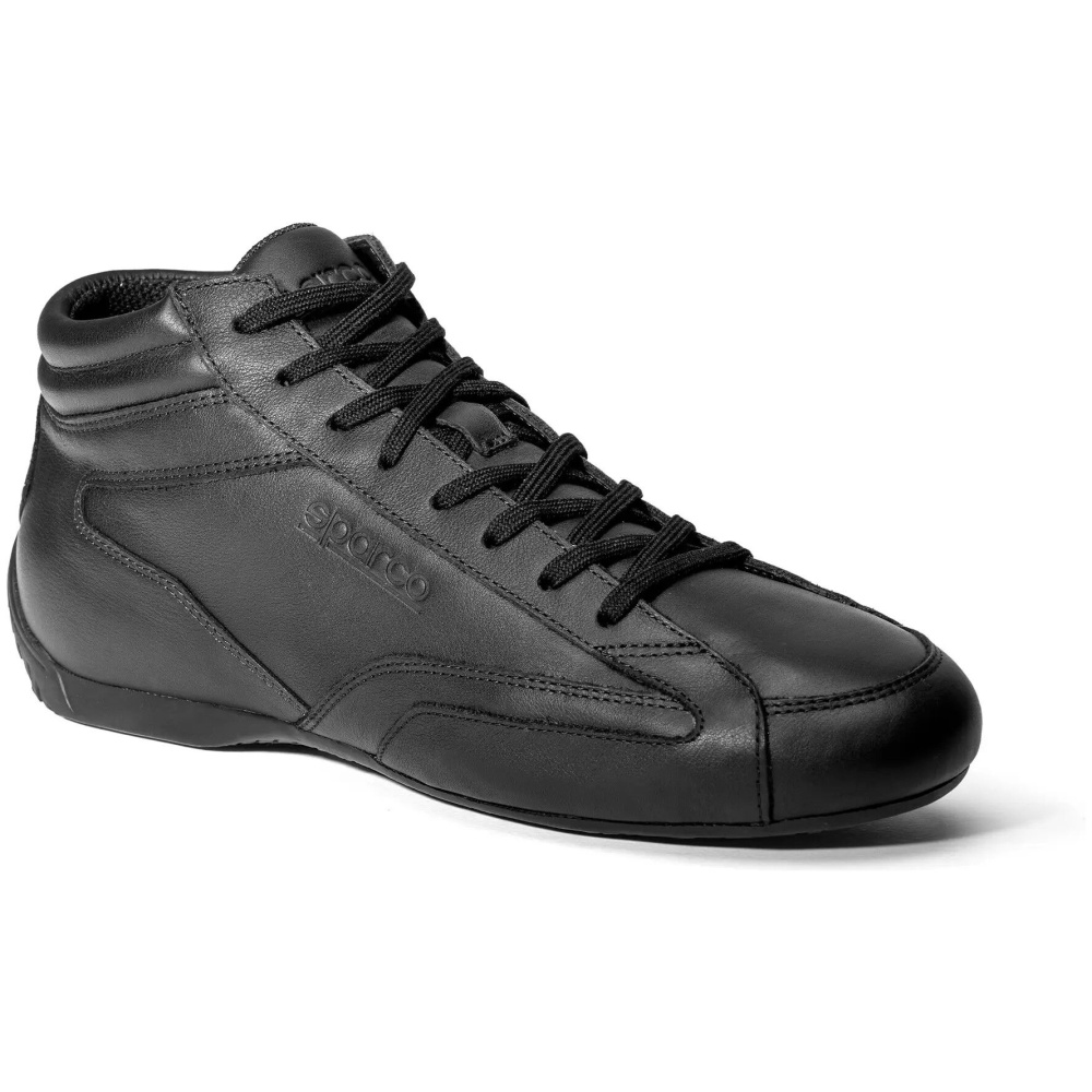 S-Drive Mid Leather sneaker van Sparco in zwart kalfsleer