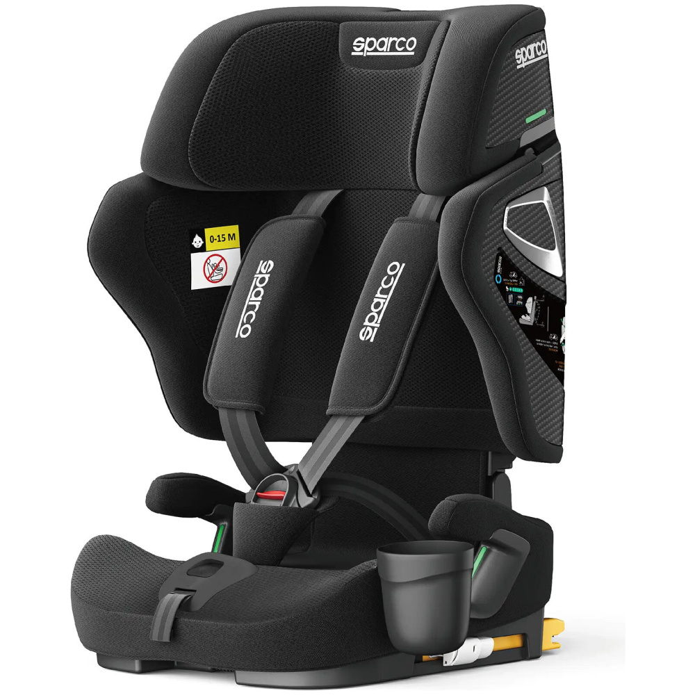 Sparco SK8000I kinderzitje in zwart met 5-puntsgordel en ISOFIX