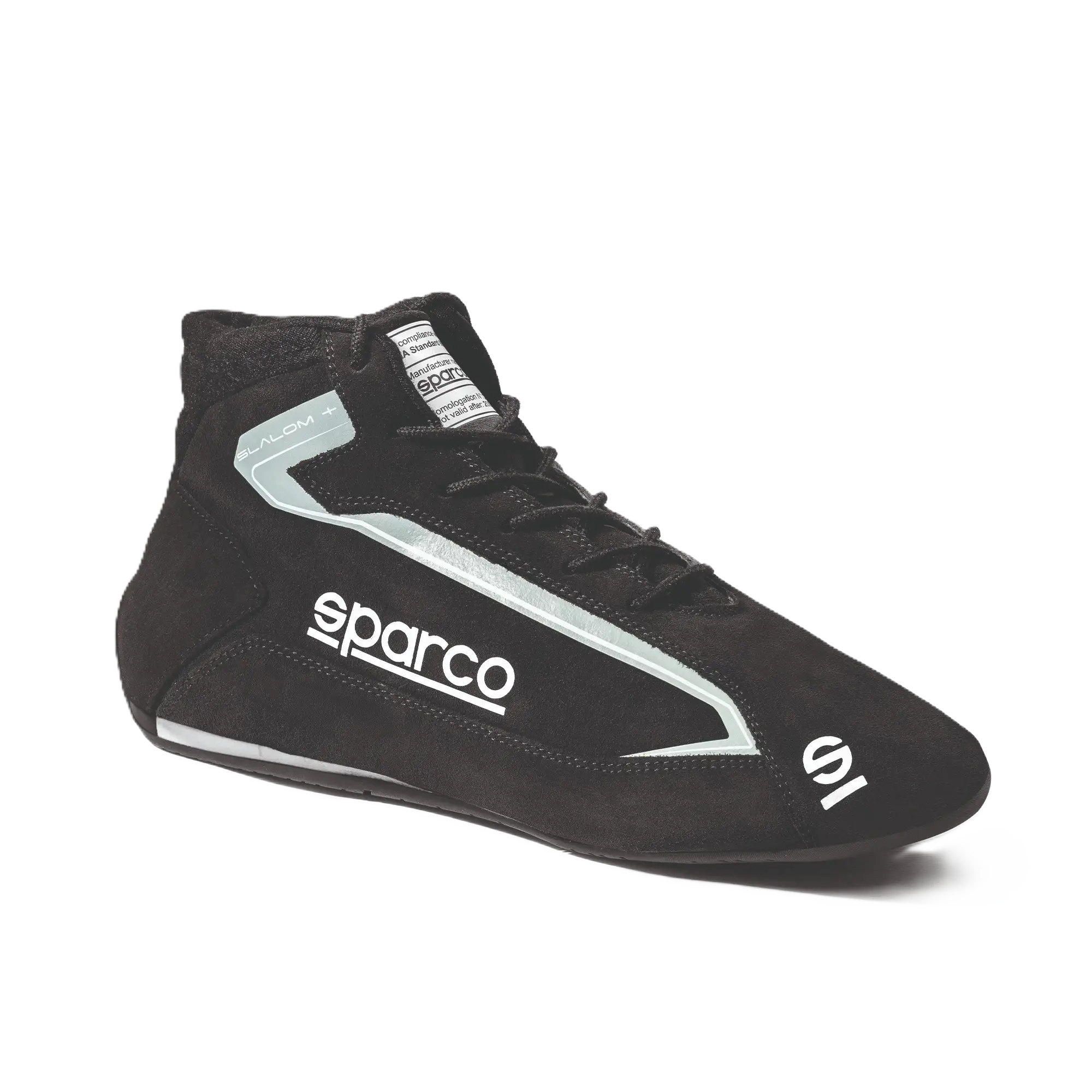 Sparco Slalom+ FIA racing shoes 5 Zwarte Sparco Slalom+ met TPU FR-zool, zijaanzicht