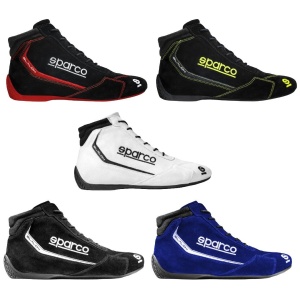Sparco Slalom raceschoenen in zwart suede met geborduurde logo's