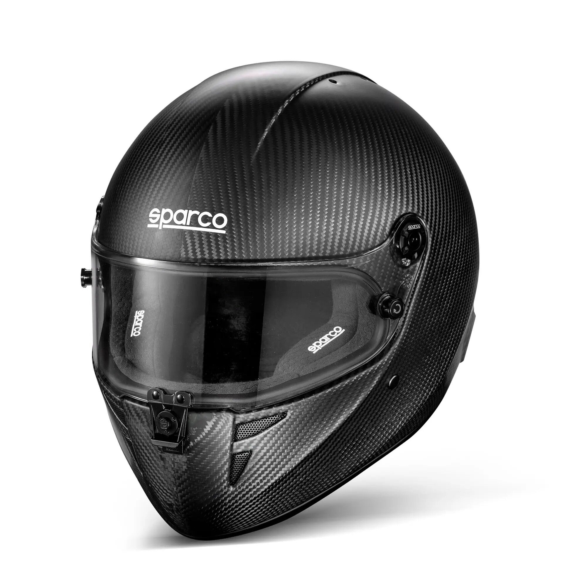 Casque de karting Sparco Stealth KF Carbon 1 Sparco Stealth KF Carbon karthelm in carbon en zwart