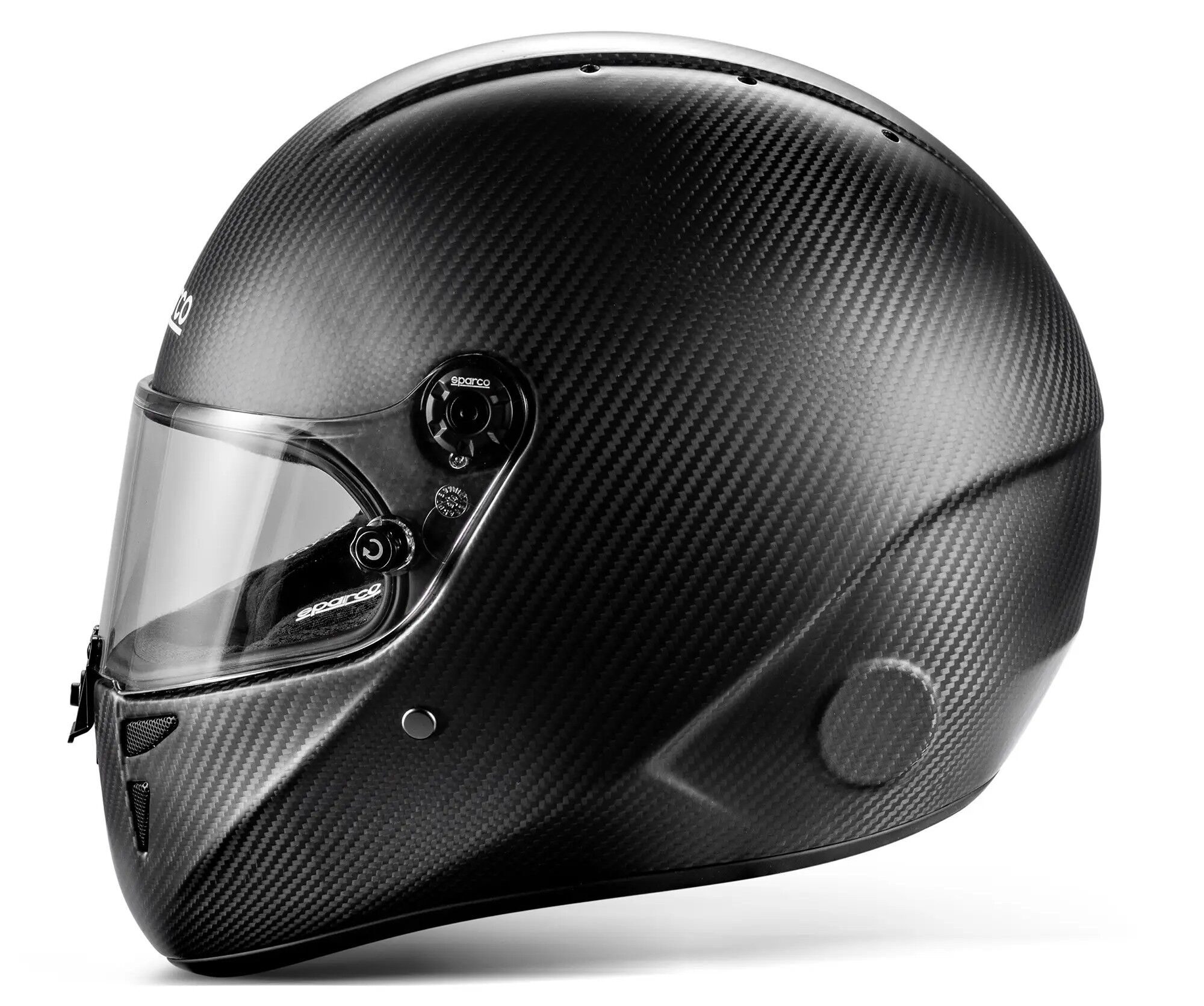 Casque de karting Sparco Stealth KF Carbon 4 Achterkant van de zwarte Sparco carbon karthelm met ventilatie