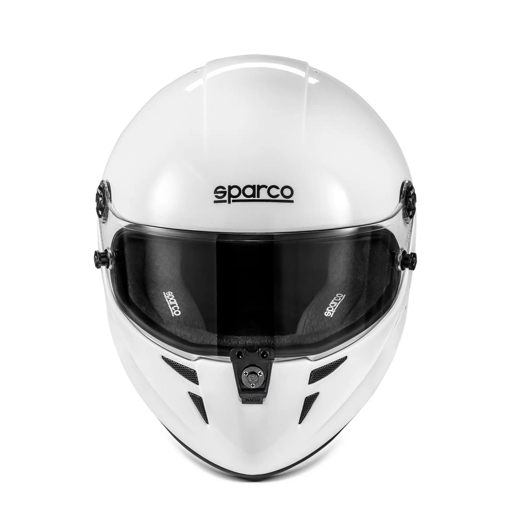 Sparco Stealth KF karthelm 5 Witte Sparco Stealth KF karthelm van opzij