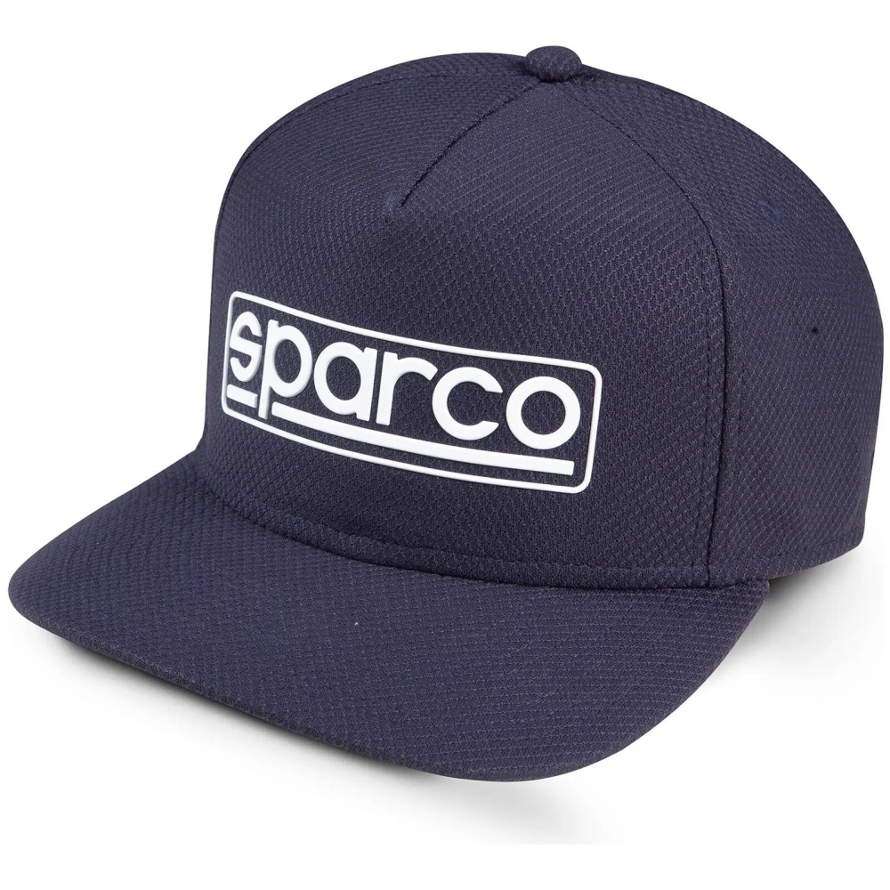 Sparco Stretch cap in marineblauw met verhoogd TPU-logo