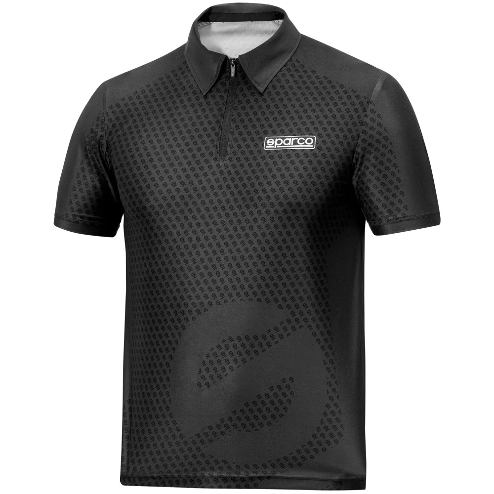 Sparco Subly polo in zwart met ritskraag