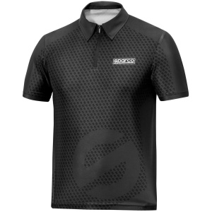 Sparco Subly polo in zwart met ritskraag