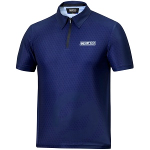 Sparco Subly polo in zwart met ritskraag