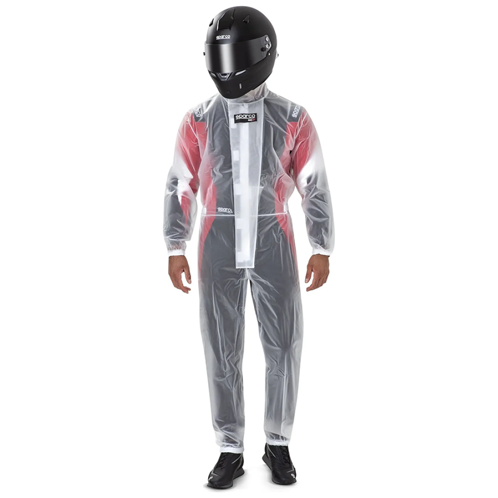 Sparco T-1 Evo kart regenpak van transparant PVC