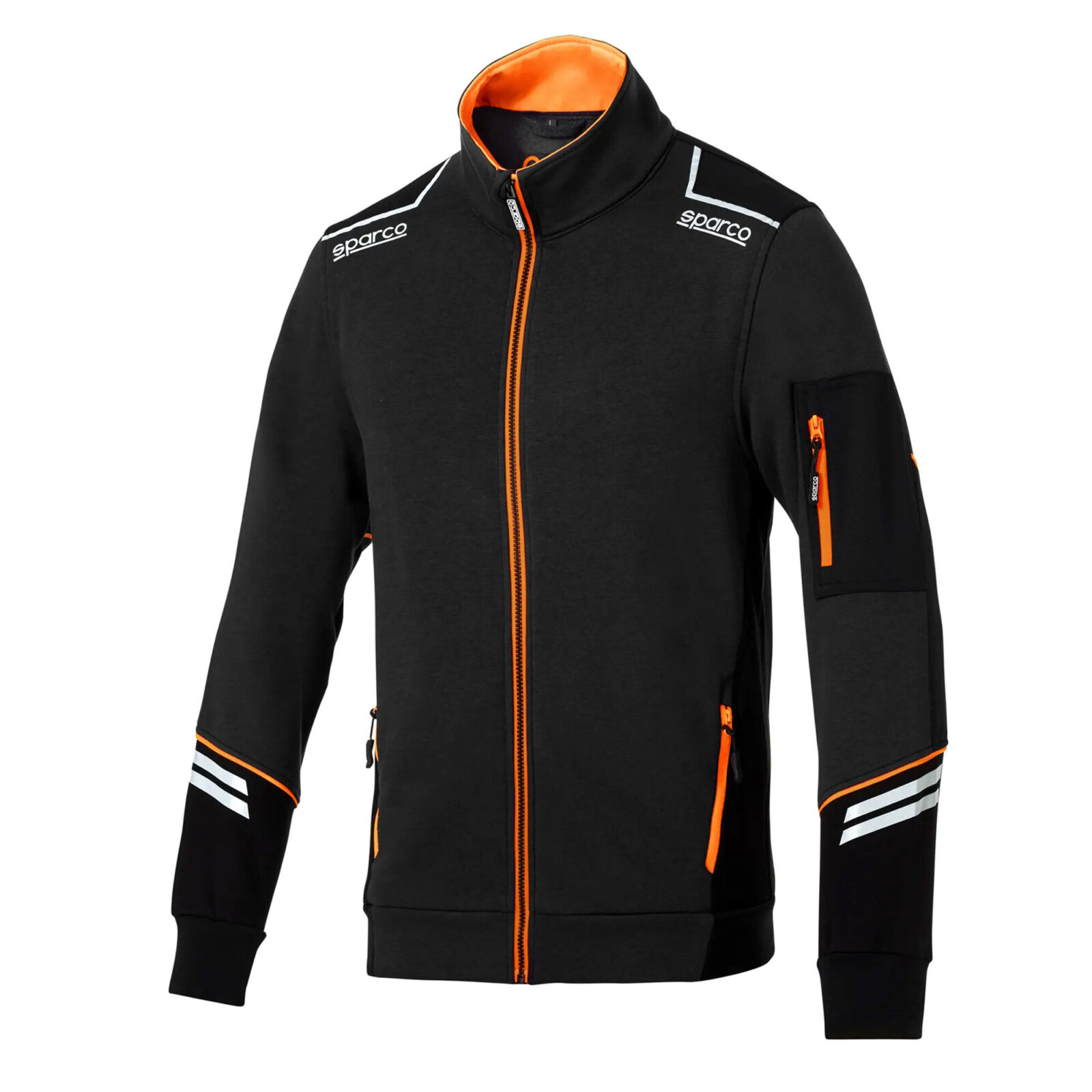 Sparco Tech Full Zip TW work jacket 3 Zwart/oranje Sparco Workwear vest met centrale rits
