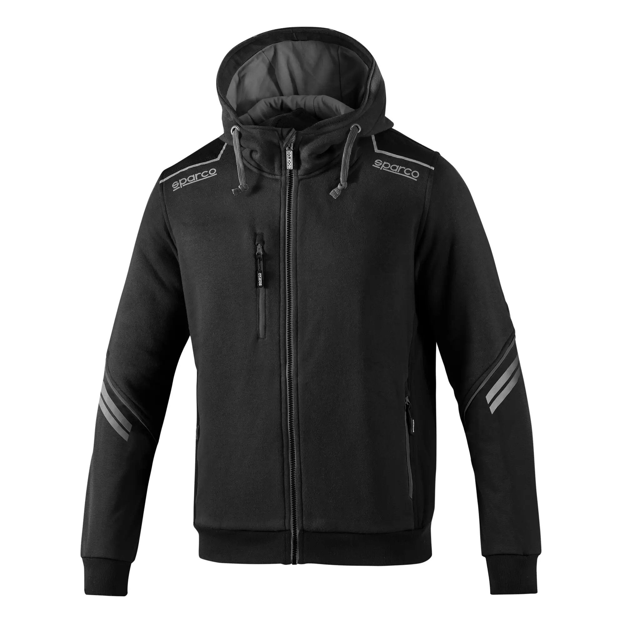 Sparco Tech Colorado zip hoodie 2 Zwart met grijze werkhoodie met rits van Sparco