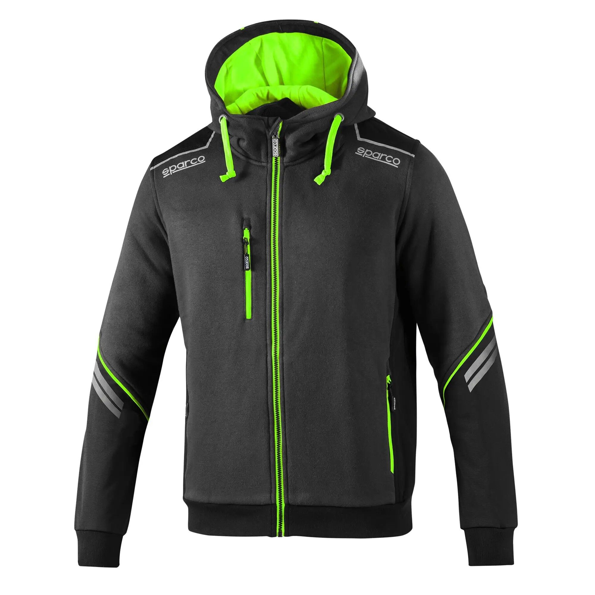 Sparco Tech Colorado zip hoodie 4 Sparco Tech werkhoodie in grijs met groen