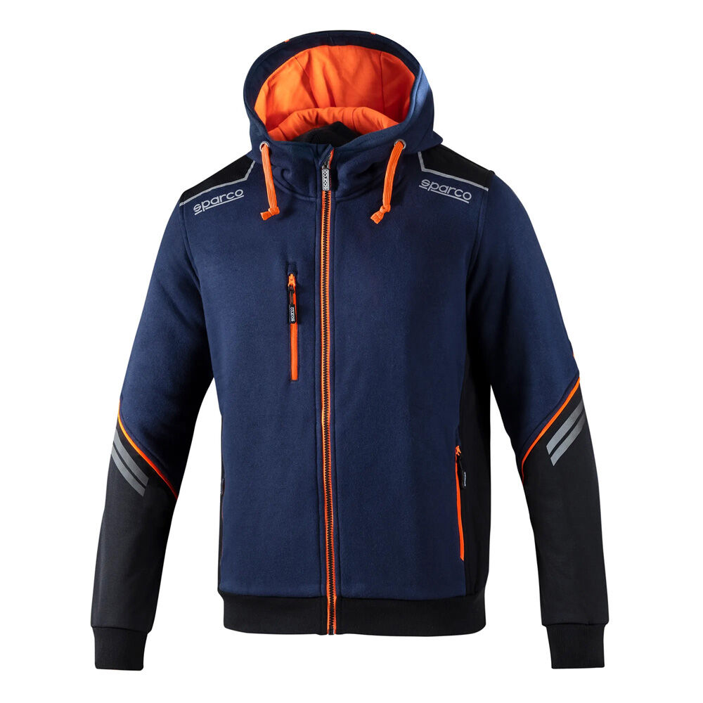 Sparco Tech Colorado zip hoodie 5 Blauw met oranje Colorado hoodie, restant maat L