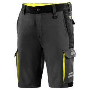 Sparco Tech werkshort in grijs met geel en reflecterende details