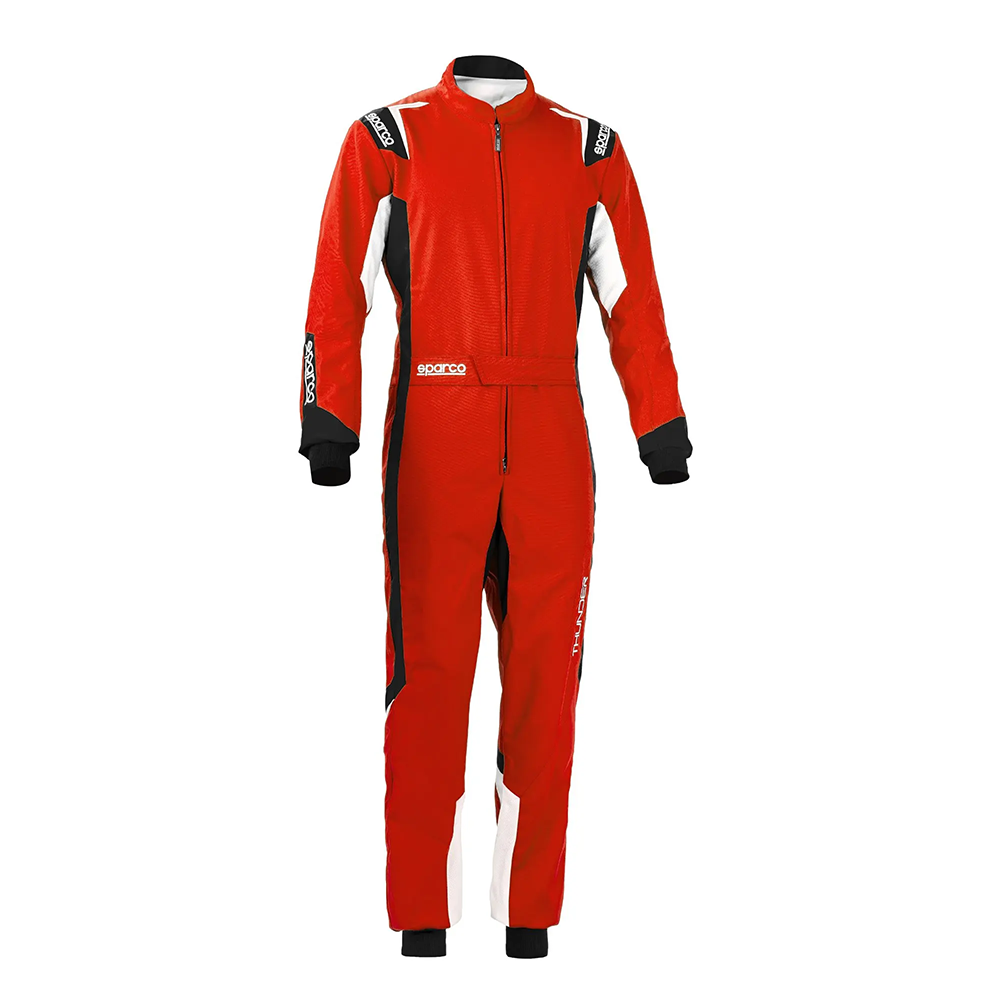 Sparco Thunder kartoverall 1 Sparco Thunder kartoverall in rood en zwart