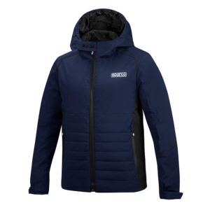 Sparco Winter jas in zwart met capuchon, vooraanzicht